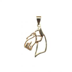 Solid 14K Gold or Sterling Miniature Schnauzer Head in Silhouette