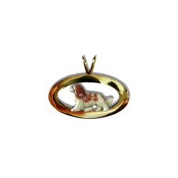 Cavalier King Charles with Enamel Artwork Trotting on Glossy Flat Oval
