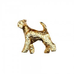 Large Trotting Airedale Terrier with Turned Head in 14K Gold or Sterling Silver