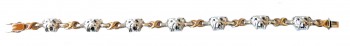 14K and Sterling Bulldog Head Bracelet with Comfort X Links