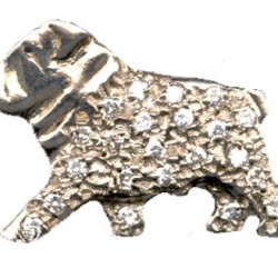 14K Gold Bulldog Pavé in Full Cut Diamonds