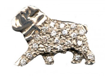 14K Gold Bulldog Pavé in Full Cut Diamonds