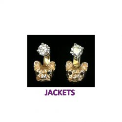14K Gold French Bulldog Earring Jackets - Featured