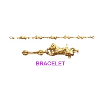 14K Gold Running Westie Bracelet with Complementary Bone Links