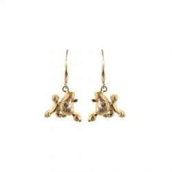 Exquisite 14K Gold or Sterling Trotting Poodle Earrings