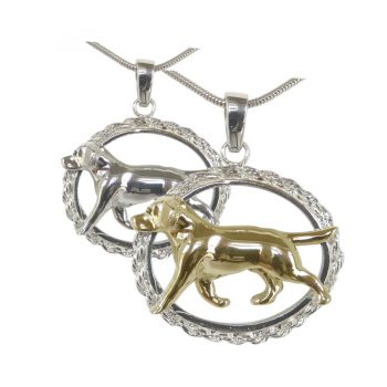 Labrador Retriever in Stunning Rope Bezel; 14K Gold, Sterling and Combo options