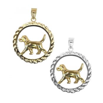 Trotting Beagle in Traditional Rope with 3 Options in 14K Gold and Sterling Silver