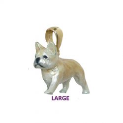 14K Gold or Sterling Large French Bulldog with Custom Enamel Overlay