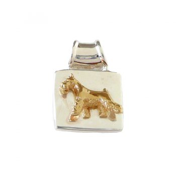 Miniature Schnauzer on Solid Square Pendant