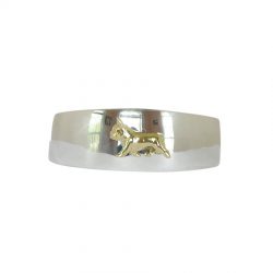French Bulldog Cuff Bracelet in Sterling and 14K Gold -Featured View