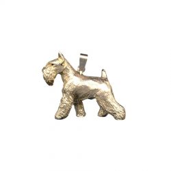 14K Gold or Sterling Silver Large Trotting Miniature Schnauzer Pendant