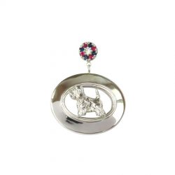 Sterling Oval with Gemstone Rosette Cluster and YOUR Breed