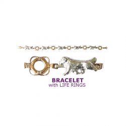 Sterling Newfoundland Bracelet with 14K Gold Life Ring Links