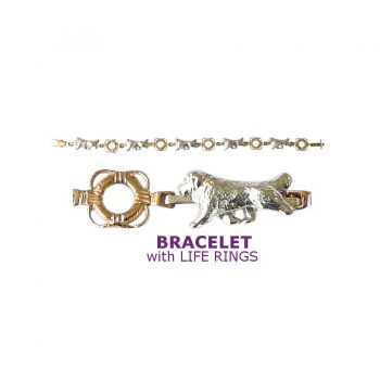 Sterling Newfoundland Bracelet with 14K Gold Life Ring Links