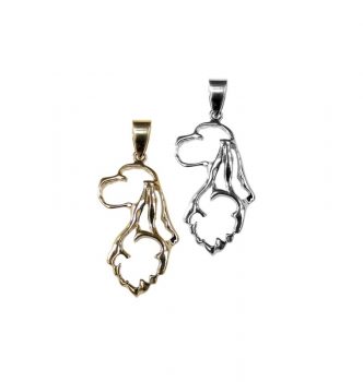 Solid 14K Gold or Sterling Cocker Spaniel Head in Silhouette