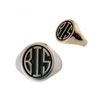 Best in Show Monogram Men's Ring in Sterling Silver or 14K Gold