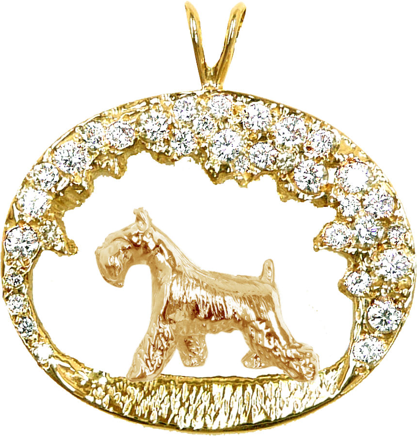 Lakeland Terrier Jewelry Gold Scene Pendant