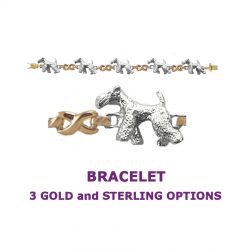 Airedale Terrier X-Link Bracelet with 3 options in 14K Gold or Sterling Silver