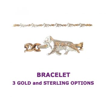 Australian Shepherd X-Link Bracelet with 3 options in 14K Gold or Sterling Silver