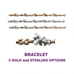 Bichon Frise X-Link Bracelet with 3 options in 14K Gold or Sterling Silver
