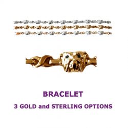 Bulldog Heads X-Link Bracelet with 3 options in 14K Gold or Sterling Silver