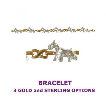 Miniature Schnauzer X-Link Bracelet with 3 options in 14K Gold or Sterling Silver