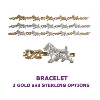 Norwich Terrier X-Link Bracelet with 3 options in 14K Gold or Sterling Silver