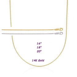 Solid 14K White or Yellow Gold Franco Chain
