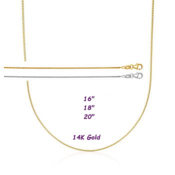 Solid 14K White or Yellow Gold Franco Chain