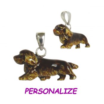 Large Trotting Sussex Spaniel with Custom Enamel Artwork