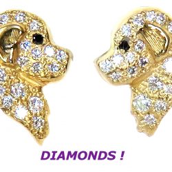 14K Gold Newfoundland Earrings Pavé in Full Cut Diamonds