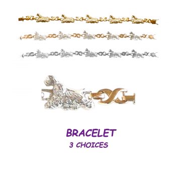 American Cocker Spaniel X-Link Bracelet with 3 options in 14K Gold or Sterling Silver