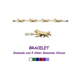 Golden Retriever Tennis Bracelet with Diamond or Other Gemstone Links