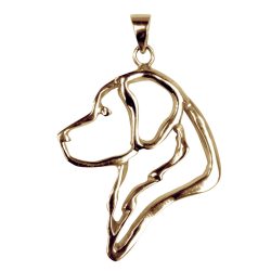 14K Gold or Sterling Silver Golden Retriever Head in Silhouette