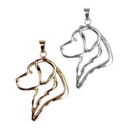 Golden Retriever Head Silhouette Charm in 14K Gold or Sterling Silver