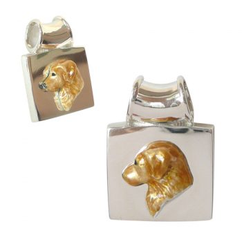 14K Gold or Sterling Silver Pendant with Enamel Golden Retriever