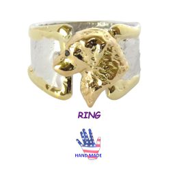 Golden Retriever Handmade Ring with Gorgeous Head and 14K Wire Trim