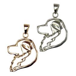 14K Gold or Sterling Silver Great Pyrenees Head in Silhouette