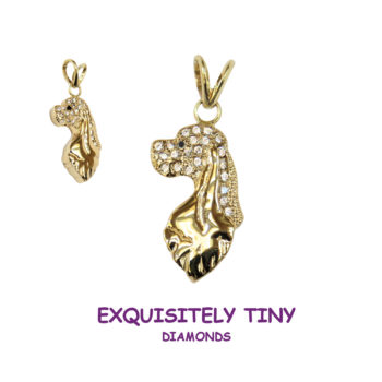 14K Gold Cocker Spaniel Charm Pavé in Full Cut Diamonds