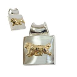 Newfoundland on Solid Square Pendant- 3 Choices in 14K Gold or Sterling