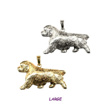 Gorgeous Large Trotting Clumber Spaniel in 14K Gold or Sterling Silver