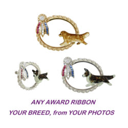 Best in Show Ribbon Charm Featuring YOUR Breed Enameled from YOUR PHOTOS !!