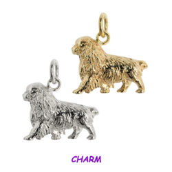 English Toy Spaniel Charm in 14K Gold or Sterling Silver