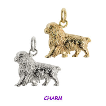 English Toy Spaniel Charm in 14K Gold or Sterling Silver