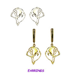 Saint Bernard Silhouette Earrings in 14K Gold or Sterling Silver