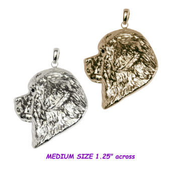 Newfoundland Medium Head in 14K Gold or Sterling Silver