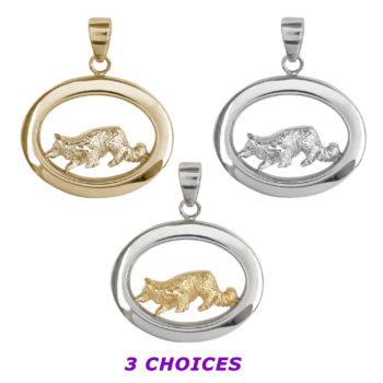 Border Collie in Crouch with Glossy Oval 14K Gold or Sterling Silver Charm, Pendant, Necklace
