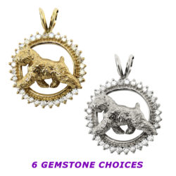 Bouvier in Diamond and Precious Gemstone Circle Charm, Pendant, Necklace