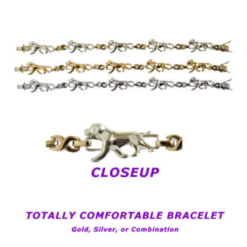 Labrador Retriever Stunning and Comfortable X Link Bracelet in 14K Gold, Sterling Silver, or Combo