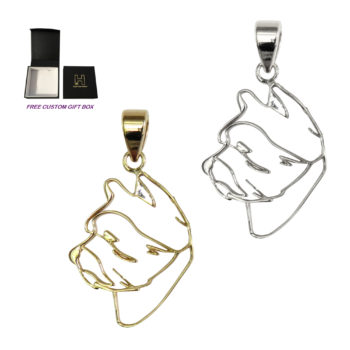 Norwich Terrier Head in Silhouette Cut Out in 14K Gold or Sterling Silver Charm, Necklace, Pendant